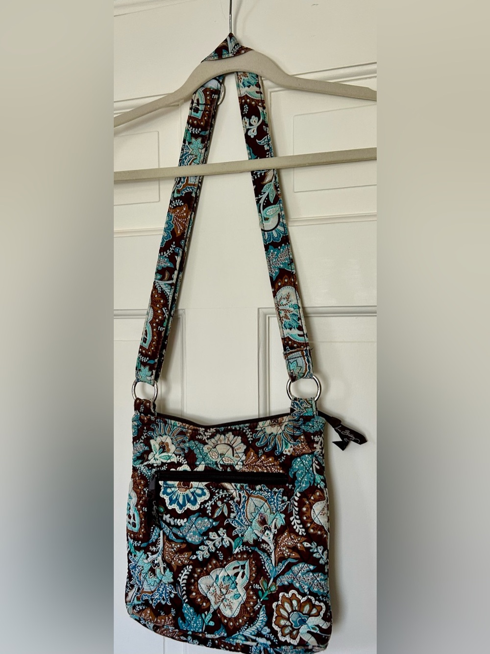 Vera Bradley Teal & Brown Paisley Quilted Crossbody